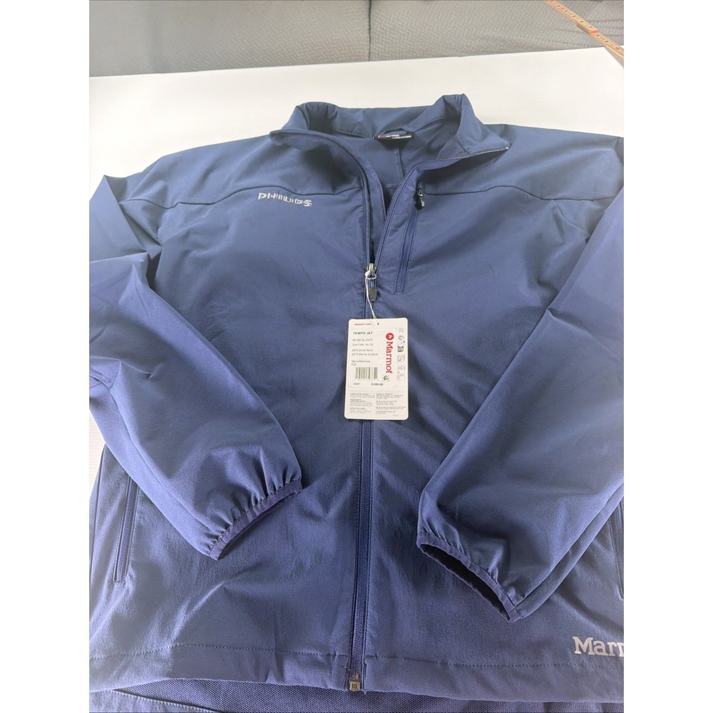 Marmot Tempo Men's XL Full Zip Jacket Navy Philips Logo NWT